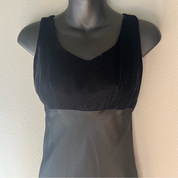 Vintage R Wear Rampage Black Satin Velvet Maxi Dress 90s Y2K Whimsigoth Sz 5 - Picture 2 of 11